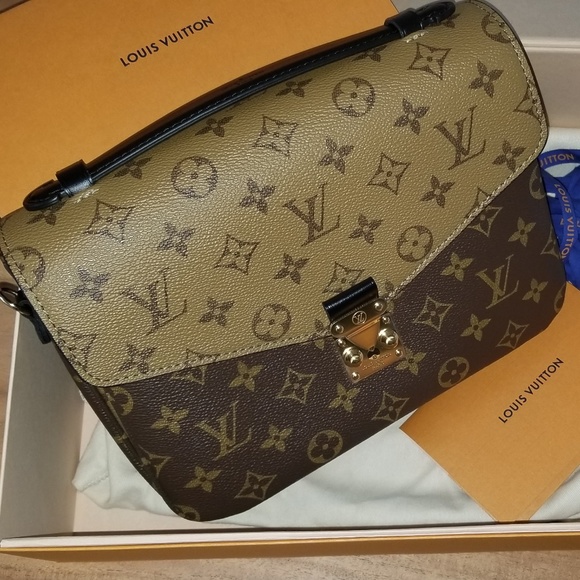 louis vuitton bags reverse monogram pochette metis with dust ba